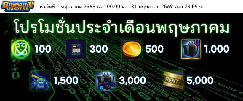 โปรโมชั่นประจำเดือนพฤษภาคม