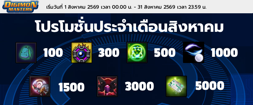 โปรโมชั่นประจำเดือนสิงหาคม
